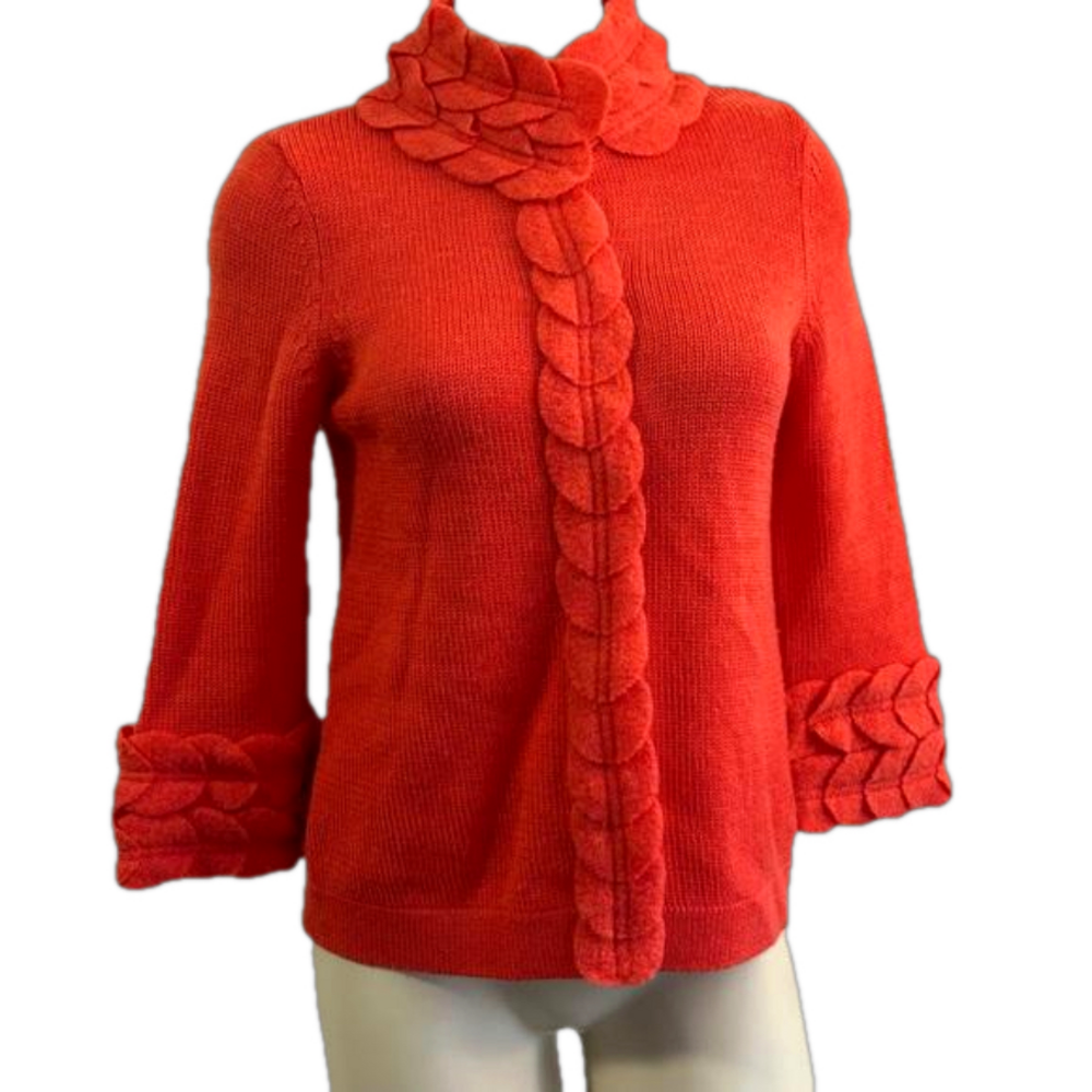 MOTH Anthropologie coral color  100% wool sweater /Cardigan SM